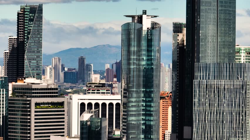 Makati high rise condo buildings and business centers. Metro Manila, Philippines.