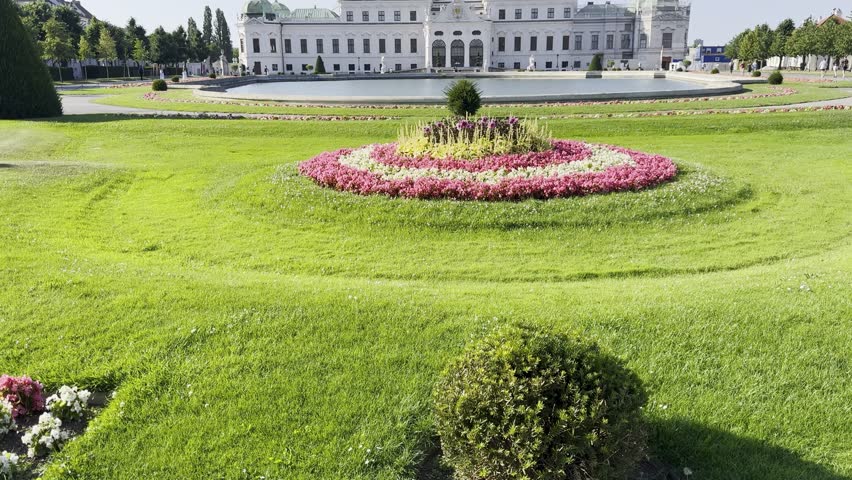 View of Belvedere Palace in Vienna, Austria, showcasing its elegant Baroque architecture and historic palace grounds. Built as a summer residence for Prince Eugene of Savoy, the complex is one of Vienna’s most prominent landmarks and cultural heritage sites.