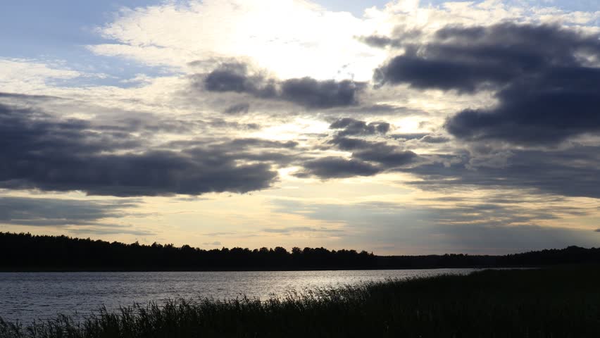 evening summer sunset on the river