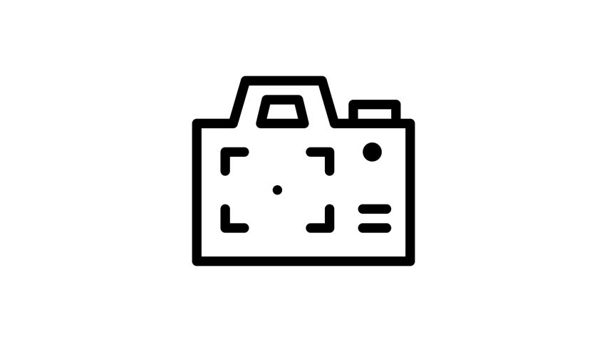 Animated camera shoot icon featuring a smooth looping capture animation. Designed for camera apps, photography tools, websites, and digital UI projects.