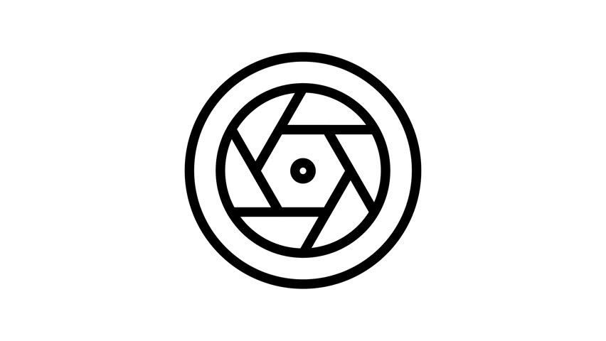 Animated camera lens icon with a smooth looping motion. Ideal for photography software, camera controls, image editing tools, websites, and modern UI animations.