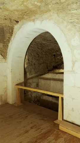 Catacombs and sarcophagi for the burial of mummies of sacred Apis bulls in the ancient Serapeum complex at Saqqara, Egypt.