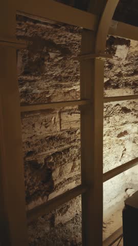 Catacombs and sarcophagi for the burial of mummies of sacred Apis bulls in the ancient Serapeum complex at Saqqara, Egypt.