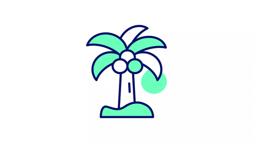 Beautiful animated vector of coconut tree in modern style, easy to use in web, mobile apps and all presentation projects