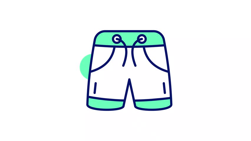 Shorts icon in modern style, beachwear animated vector
