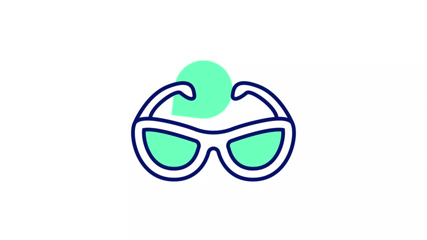 Sunglasses animated vector design, beach accessories animated vector design