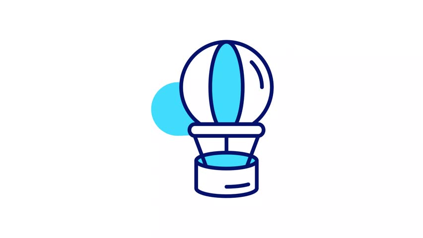 Creatively designed animated vector of hot air balloon, enjoy the adventure of hot air ballooning