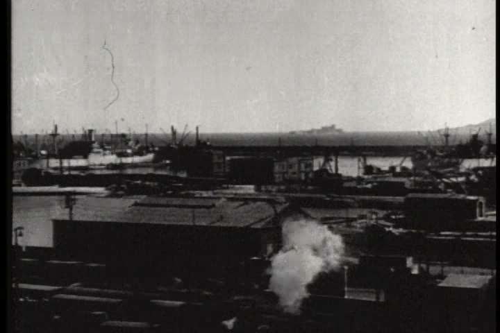 1940s - A movie A movie about the allied military during World War II - footage of ship transports and a military base in San Francisco