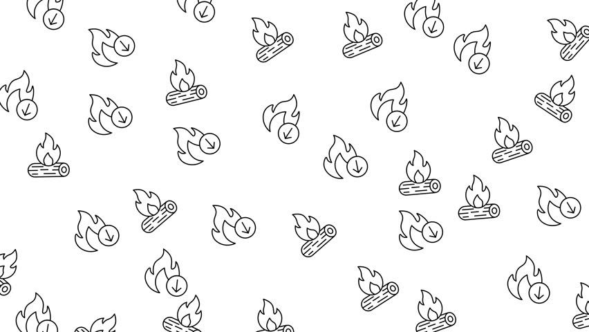 Multiple black outline campfires download arrow icons create a dynamic pattern suitable for outdoorthemed designs, campingrelated websites, and adventure prints.	
