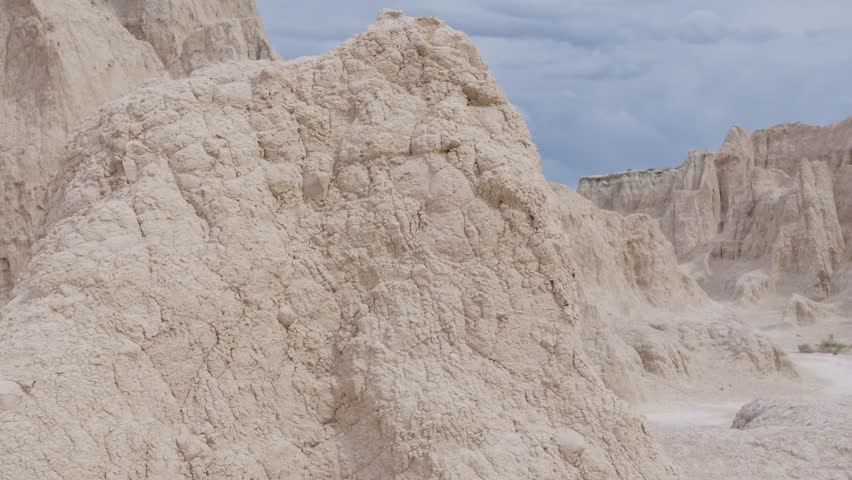 Jagged rock formations at Badlands National Park