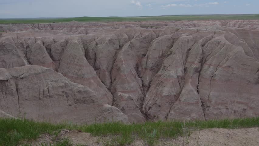 Dramatic overlook above Badlands formations