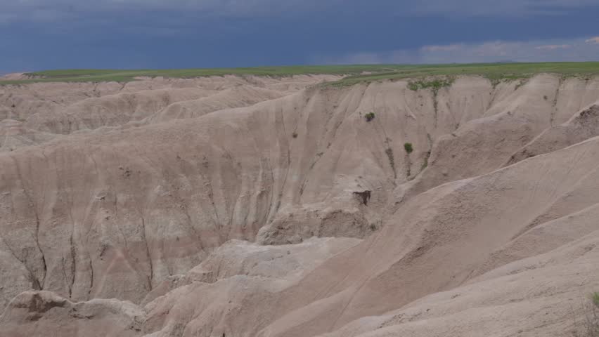 Dramatic overlook above Badlands formations