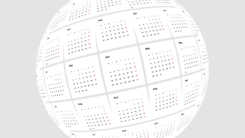 Business 2027 Calendar Animated Template 12 Months with Numbers and Dates