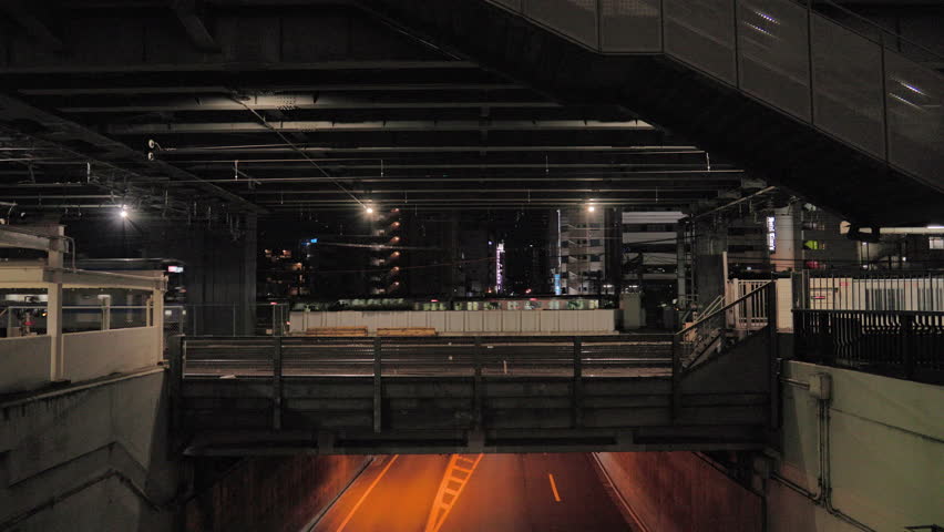 Train Approaching the Terminal Station over an Underpass