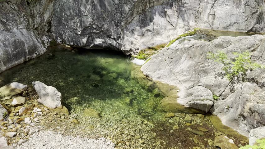 small waterfall in the mountains
