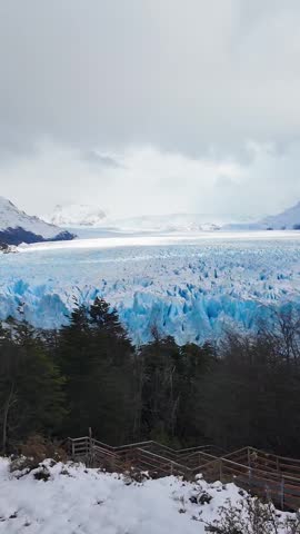 Perito Moreno Glacier At El Calafate In Santa Cruz Argentina. Stunning Landscape. Los Glaciares National Park. Iceberg Background. Perito Moreno Glacier At El Calafate In Santa Cruz Argentina.