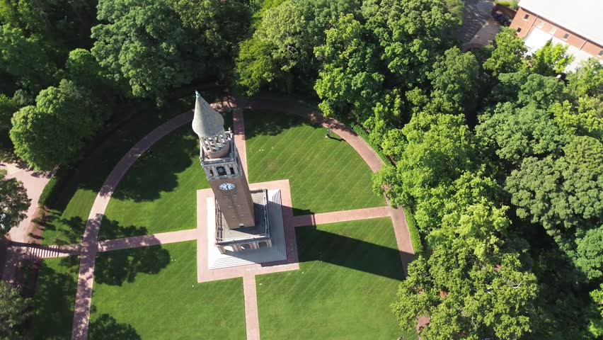 Aerial view of University of North Carolina campus in Chapel Hill , North Carolina