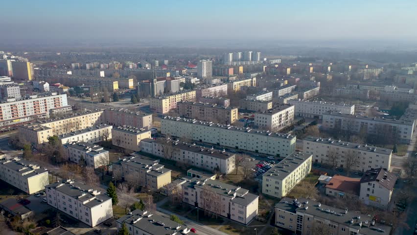 Stalowa Wola city in Subcarpathia Region of Poland, 4k footage