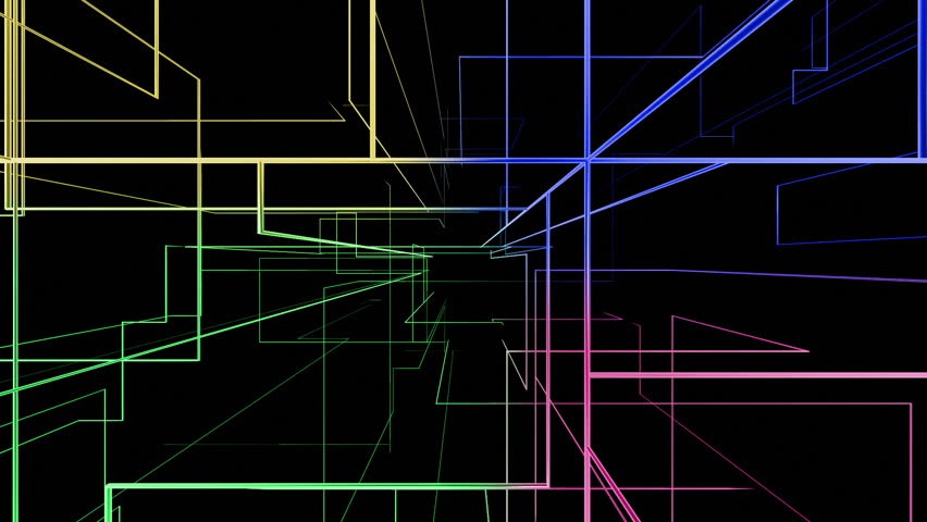 High tech colorful grid growing, network concept