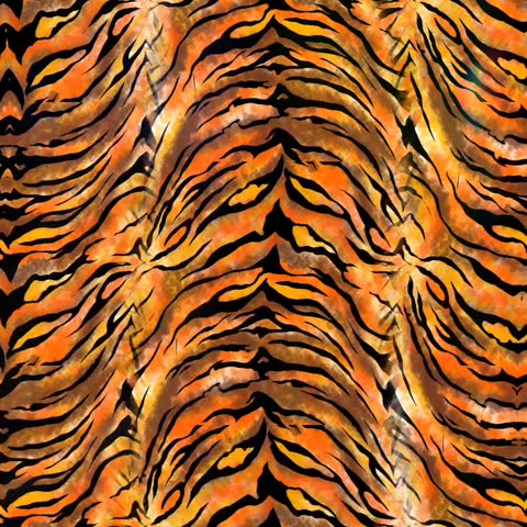 Dynamic orange tiger stripe pattern motion background with liquid blur ripple effect seamless loop.