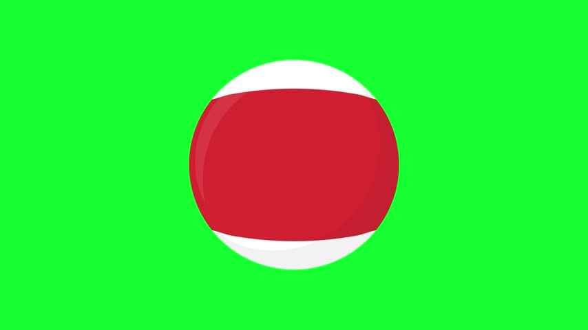 Animated number 11 red striped billiard ball loop on green screen chroma key. Ideal video element for pool games and sports broadcasts.