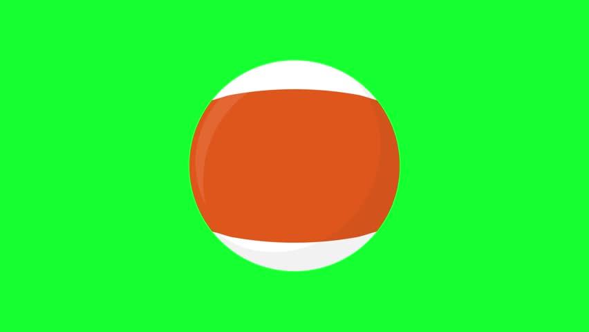 Animated number 13 striped billiard ball on green screen chroma key. High quality loop animation ideal for pool, snooker, and sports footage projects.
