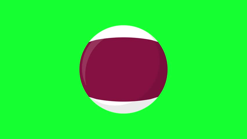3D animated number 15 maroon striped pool ball on green screen chroma key. Perfect stock video loop for billiard, gaming, and sports media.