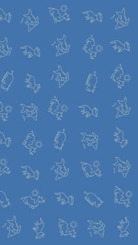 Cute seamless ocean doodle pattern with sharks, whales, birds, and sea creatures on blue background. Hand drawn cartoon wallpaper ideal for nursery and kids fabric.