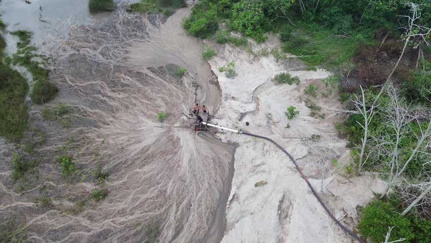 Local Miners Washing Tin Ore Sand