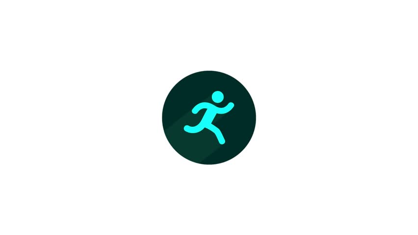 Animated runner icon representing running, athletics, fitness, speed, endurance, and competitive sports. Clean flat motion graphic ideal for sports videos, fitness content, educational materials, presentations, social media, and digital projects related to marathons, sprint races, athletic training, and healthy lifestyles.