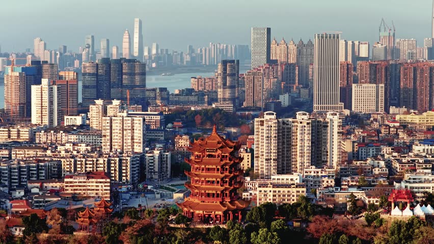 Yellow crane tower  in wuhan, hubei province, China 