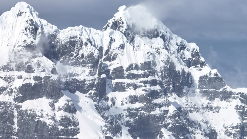 Snow covered Antarctic mountain peaks