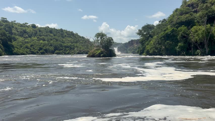 Sailing in Murchison falls in Uganda, East Africa. Day time