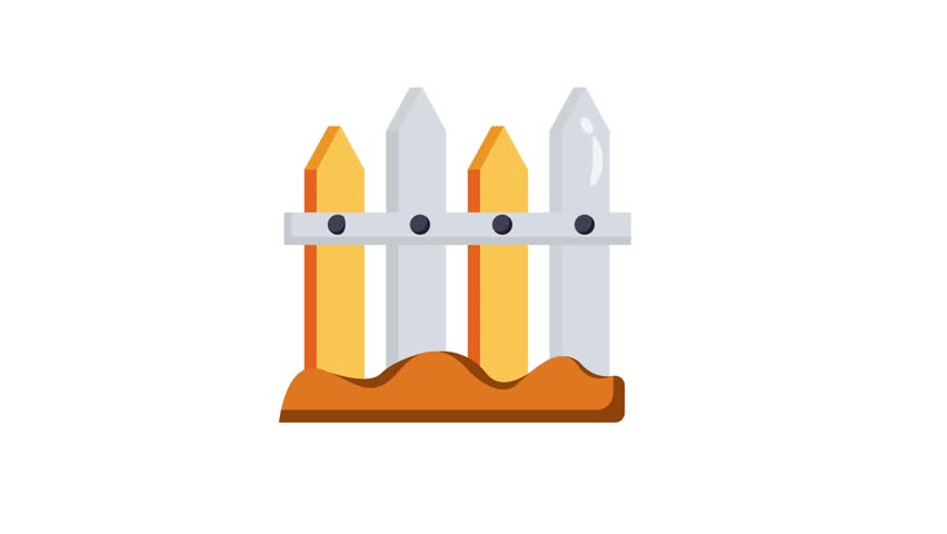 Check out wooden fence animated icon designed in 3d style