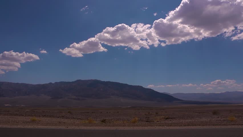 Wide shot of clouds in death valley