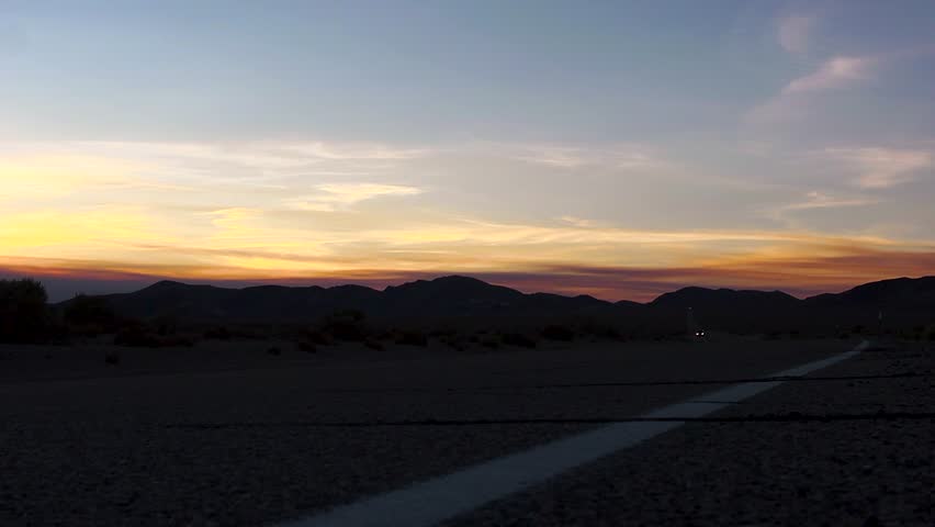 Wide shot of death valley at sunrise