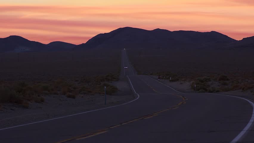 wide shot of orange sunrise in Death Valley CA
