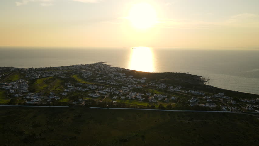 Sunrise aerial view over exclusive Shelley Point in greater St Helena Bay