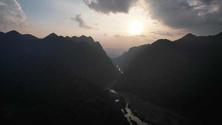 Majestic mountain landscape in Vietnam with lush green forests, rolling hills, and breathtaking natural scenery