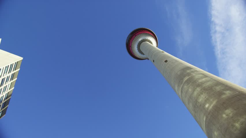 Low Angle View of the Calgary Tower, Downtown Calgary, Alberta, Canada