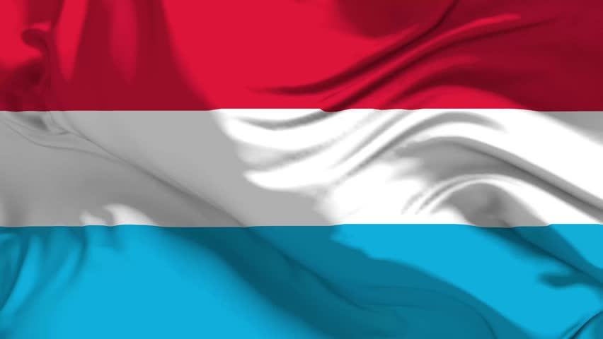 Luxembourg Flag Waving in Slow Motion Loop Animation