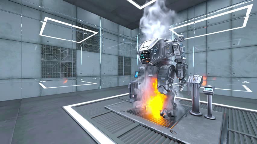 3D rendering of a battle robot