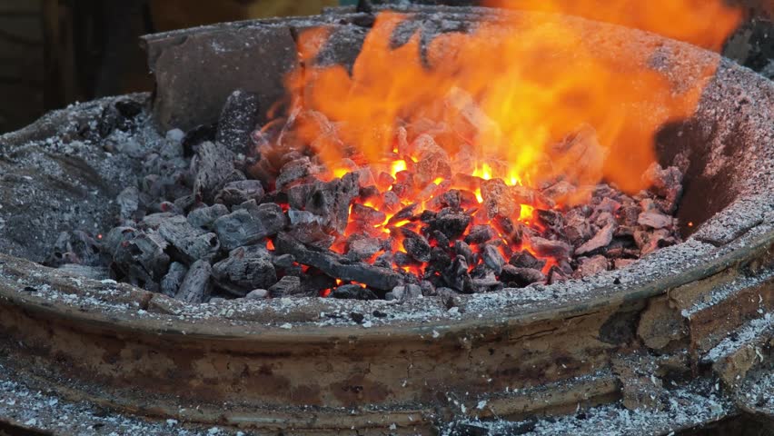 The blacksmith made a horseshoes.
