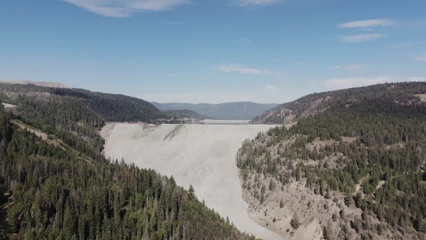 View of a large mining tailing in British Columbia in Canada.