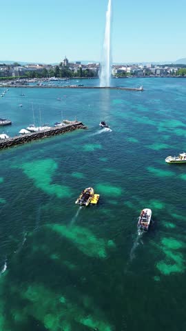 Lake Geneva, Switzerland 🇨🇭🚤🐟 – Crystal-clear turquoise waters.”