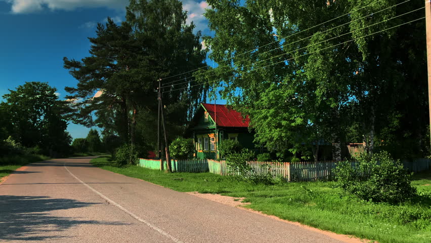 Old traditional rural wooden house in a russian village from the kingdom time.