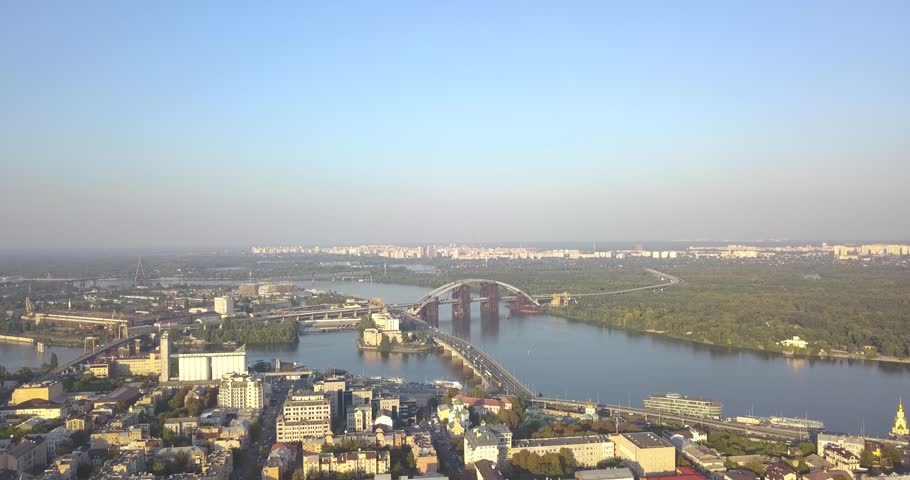 Drone aerial view of Kyiv