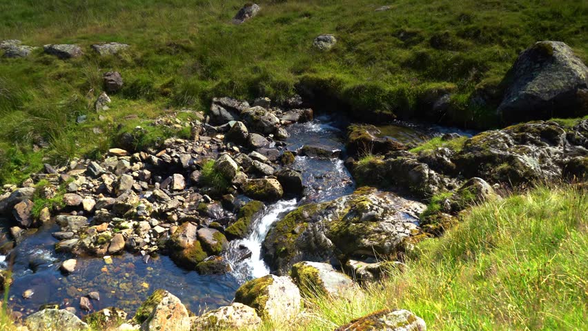 View from above of mountain stream