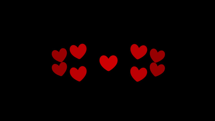 Red heart shapes move continuously along a smooth infinity-symbol path on a transparent background, creating a romantic animated overlay ideal for Valentine videos, wedding edits, love titles, greetings, and motion graphics.