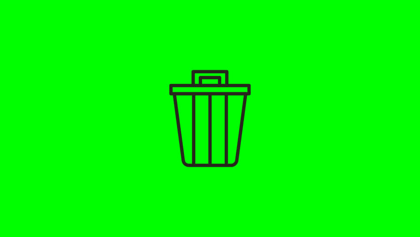 Animated Trash Can Icon Minimalist Flat Outline Illustration